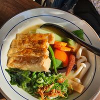 Vegan miso ramen with extra tofu! ♡♡ at Daidokoro Umaimon Ramen  in Amsterdam