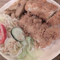 Tofu katsu (ask to make the batter egg-free) at ChiQ Japanese Restaurant in Nairobi