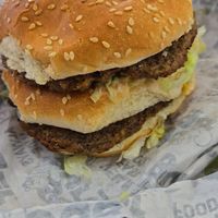 Famous Burger with smash patty at Odd Burger in Scarborough