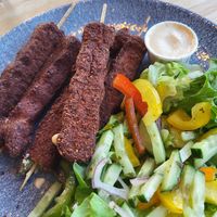 Falafel and salad was tasty. at Hafið Bistro in Djupivogur