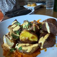 Patatas Bravas made vegan   at Bauhaus in Modesto