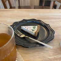 Delicious tea and raw cheesecake! at PLANT-BASED CAFE ANDPON in Osaka