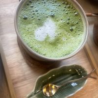 Matcha milk #Veganuary at PLANT-BASED CAFE ANDPON in Osaka