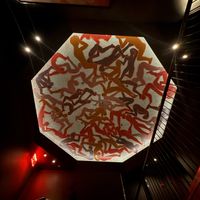 Ceiling in staircase leading to the bar.   at Clemente Bar  in New York City