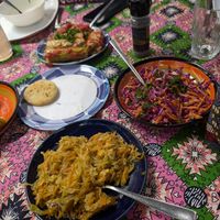 Fried cabbage, salad at Mlango Farm in Ngecha