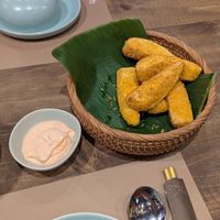 Fried breadfruit at Buông Vegan Restaurant in Thai Nguyen