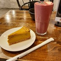 Sugar free pumpkin pie and super food smoothie at Veganerie - Mercury Ville in Bangkok