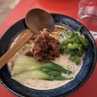 goma miso ramen 🍜 veggie meat in the middle   at SORI Ramen in Mainz