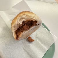 “Pork” bun / vegan char siu bao  at Paper Sons Cafe in New York City