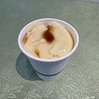 Tofu pudding- the silken tofu and the soy milk is homemadee  at The Bean Flower  in Durham