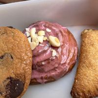 Choc chip cookie, plum and macadamia scroll and apple turnoverr  at Better Now in Brunswick East