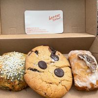 dill cheddar scone, chocolate chip cookie and orange cake at Better Now in Brunswick East