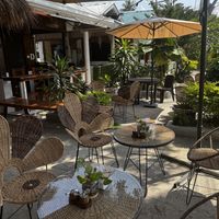 Outdoor seating   at Lovegan Cafe in Moalboal