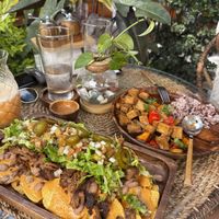 Burrito Supreme & Pineapple Teriyaki Tofu Stir Fry  at Lovegan Cafe in Moalboal