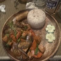 basil eggplant with tofu   at Lovegan Cafe in Moalboal