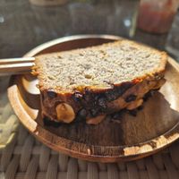 Banana bread at Lovegan Cafe in Moalboal