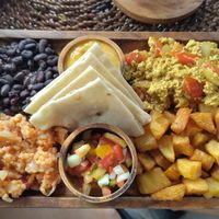 High protein breakfast plate at Lovegan Cafe in Moalboal
