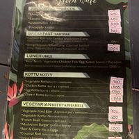 Menu  at Green Cafe  in Hikkaduwa