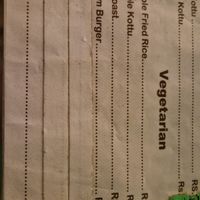 Vegetarian part of menu at Green Cafe  in Hikkaduwa