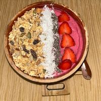 strawberry smoothie bowl at iVegan Supershop Hoi An - Healthy Plant Based Cafe in Hoi An