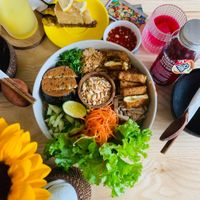 saigon bowl and lime cheese cake at iVegan Supershop Hoi An - Healthy Plant Based Cafe in Hoi An