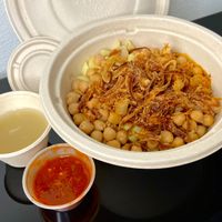 koshari bowl w/criminal hot sauce (takeout) at Koshari in Seattle