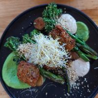 Green goddess falafel... Seriously tasty and fancy! at The Chapel in Burnie