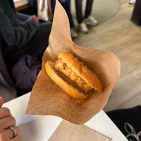 Chili-Cheese-Leberkäs-Semmel   at Die Vegane Fleischerei in Augsburg