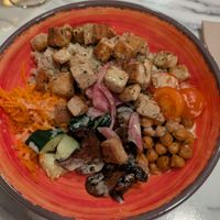 Grain bowl with tofu at Yellow Springs Brewery Taproom & Kitchen in Columbus