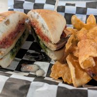 Chicken melt at Yellow Springs Brewery Taproom & Kitchen in Columbus