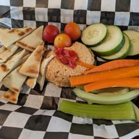 Hummus plate at Yellow Springs Brewery Taproom & Kitchen in Columbus