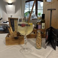 limoncello prosecco drink  at Kolpinghaus Sterzing in Vipiteno