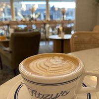 Speciality coffee in their cute cups with plant based milk  at Fitzgerald Pharmacy in Whitefish Bay