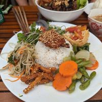 Buffet plate (60k) at Quan Chay Dam in Hoi An