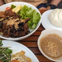 Noodle salad with mock meat at Quan Chay Dam in Hoi An