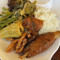 Buffet plate (55k)  at Quan Chay Dam in Hoi An