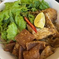 Vegan Cao Lau (Hoi An specialty) - very goodd  at Quan Chay Dam in Hoi An