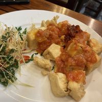 Fried tofu with spicy sauce (not very spicy)  at Quan Chay Dam in Hoi An