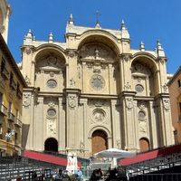Lunch in front of the cathedral at Los Manueles in Granada