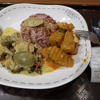 Green curry and another dish 75Baht at Sawasdee Vegetarian in Bangkok