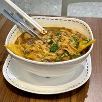 Tom yum noodle soupp  at Sawasdee Vegetarian in Bangkok