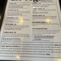 An entire vegan section!   They also gave vegan queso!  at Juan More Taco  in Richmond