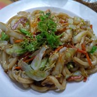 Veggie udon noodles at Drunken Dumpling in Valletta