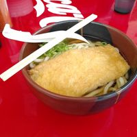 Udon with tofu at Kasu Udon EBISUYA Main Store in Osaka