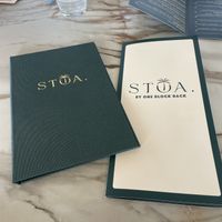 Menu  at STOA in Bokarina