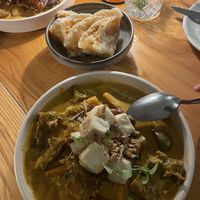 Yellow curry and roti  at Dee Den in Buderim