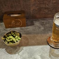 My menu containing Edamame and beer 🍻 at Skewers & Beer in Hsinchu