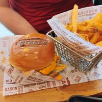 Aussie Plant Burger with Fries  at Outback Steakhouse - Leblon in Rio De Janeiro