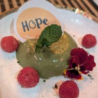 Matcha pudding (made with oat milk) at Hope Izakaya in Edinburgh