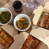 Las mejores gzyozas veganas q probé en mi vida! Y el sushi es increíble!!! at Lucky Fish - Dark Kitchen in Mexico City